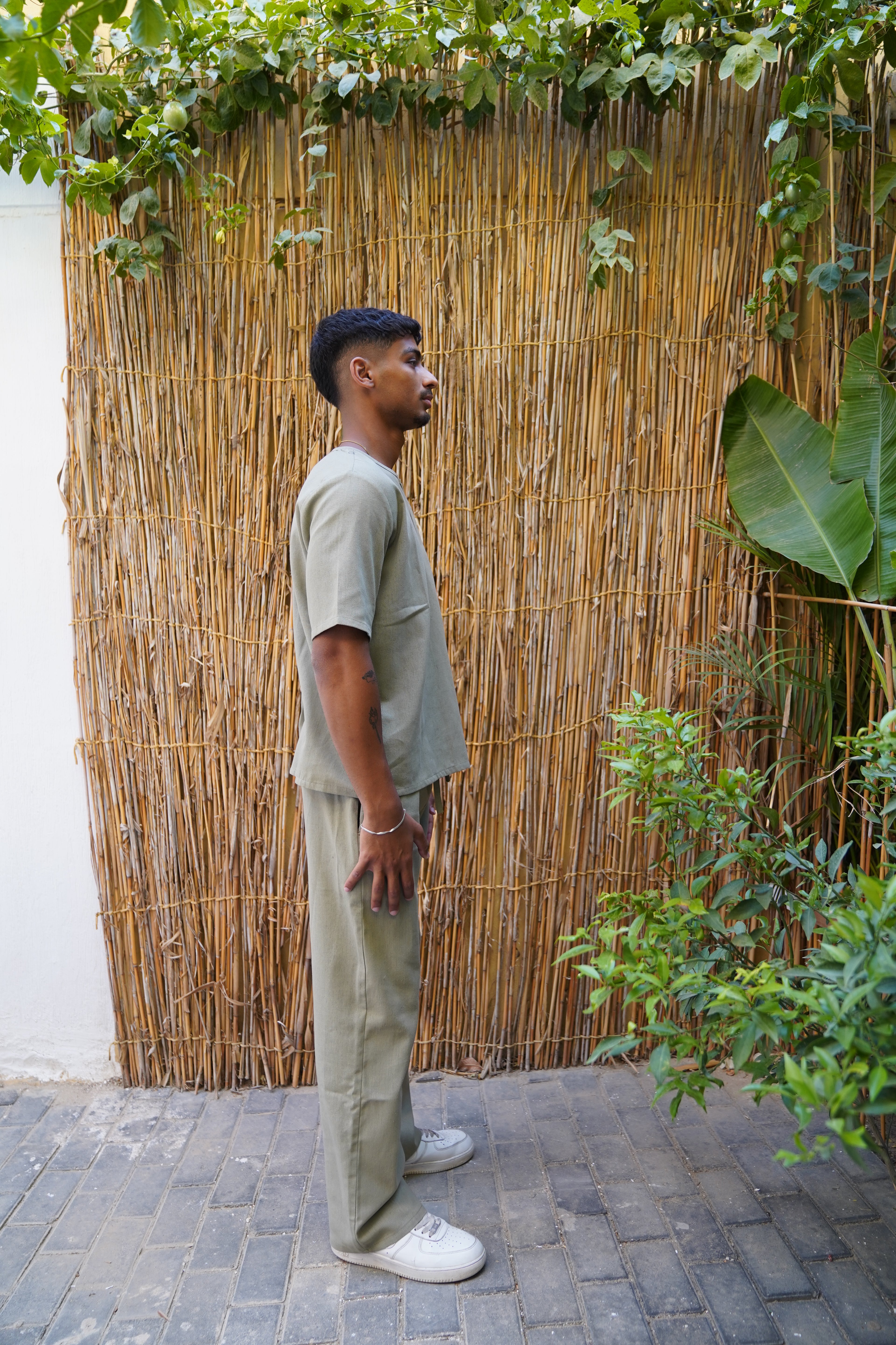 OLIVE LINEN PANTS