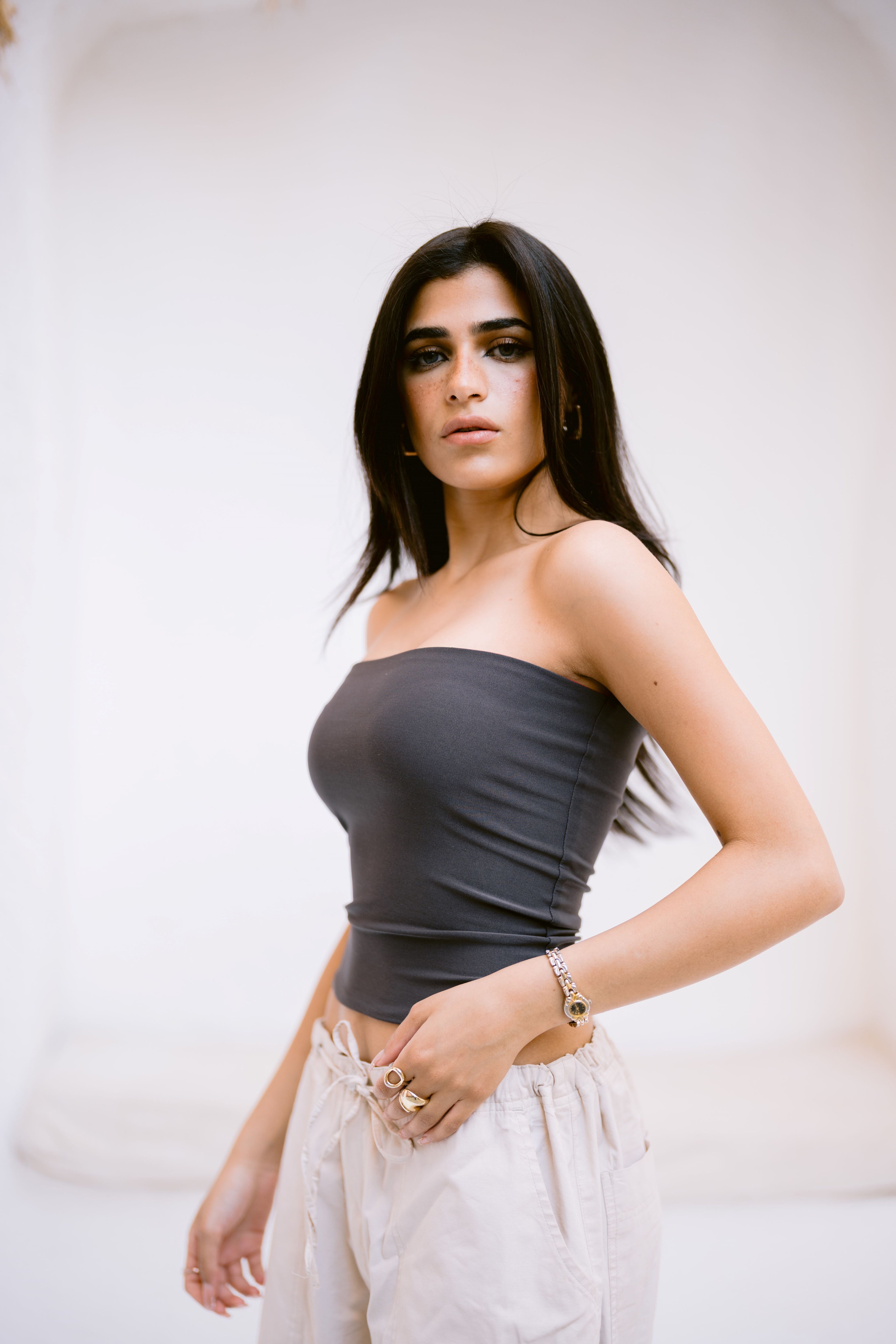 DEUXFACE RED/GREY TOP