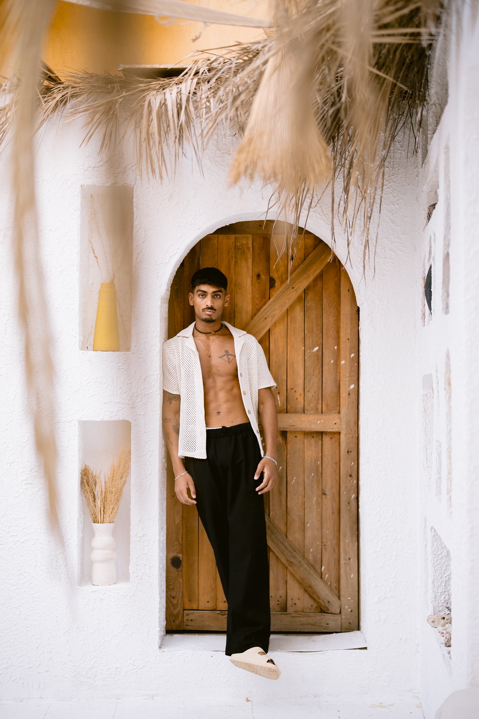 SHORT SLEEVE CROCHET SHIRT